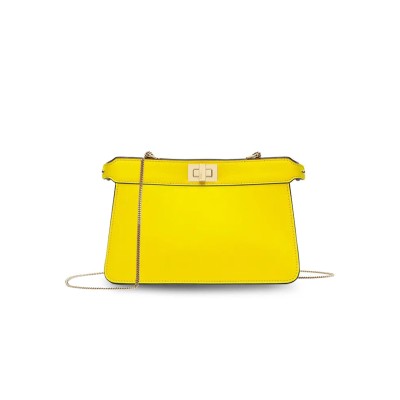 FENDI NAPPA SMALL PEEKABOO I SEE U EAST WEST CHAIN SATCHEL LIMONE 8BN322ADYDF1D4I (21*14*10cm)